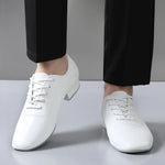 Ballroom Dance Shoes for Men - Leather Suede Sole Low Heel Dance Shoes for Latin Salsa & Tango Practice - DancerInn  - 32679599407287 - 32679599407287