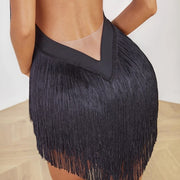 Fringe Dress Dance Costume - Sleeveless Backless Latin Dresses with Fringe for Salsa Samba Tango Rumba - DancerInn  