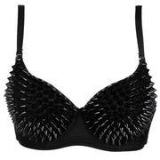 Punk Style Metallic Push Up Bra for Women Sexy Steampunk Rivet Lingerie Tops - DancerInn