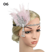 Flapper Feather Headband - 1920s Gatsby Dance Rhinestone Hair Accessories for Masquerades DancerInn