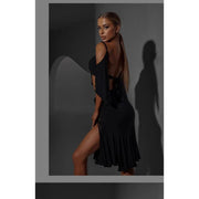 Off-Shoulder Latin Dance Tops for Women with Wide Sleeves Ergonomic Bra - DancerInn