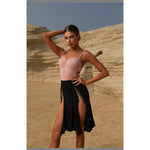 High Slit Skirt Black Latin Skirt Fringe Wrap Stretch Breathable - 30841749012663 - 30841749012663