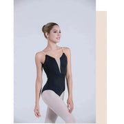 Adult Women's Gymnastics Leotard Ballet Camisole V-Neck Training Suit with Removable Pads BAT2901 - DancerInn