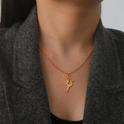 Gymnastic Jewelry & Ballet Jewelry for Ballerina Dancer Gymnast Gold Necklace Rhythmic Stainless Steel  Sport Jewelry - DancerInn 