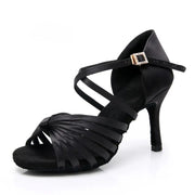 Latin Dancing Shoes for Women - Soft Suede Sole PU Upper Dance Heels for Ballroom Tango Salsa Bachata