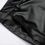 Mens Black Leather Shorts - Breathable PU Elastic Waist Hip Hop Biker Gym Dance & Clubwear Shorts for Sports and Party - 32484200841399 - 32484200841399