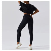 Short Sleeve Cotton Fitness Dance Crop Top Casual Yoga & Running T-Shirt for Women - DancerInn