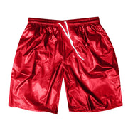 Mens Metallic Shorts - Shiny Rave Shorts Men with Sequin, Elastic Waist, and Pockets for Dance Performance - DancerInn 