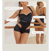 Women's Satin Retro Hollow Dance Top Bodysuit with Chest Pad for Latin Dance Practice - DancerInn