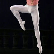 Ballet Tights for Men - Seamless Mens Footed Tights with Elastic Waistband Nylon Gym Training Dance Wear - DancerInn 