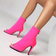 Dancing Boots for Women Stiletto Booties Jazz Dance Boots with Peep Toe Hig Heel for Latin Tango Salsa DancerInn