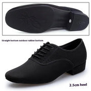 Salsa Dance Shoes for Men - Professional Soft Sole Lace Up Breathable Mesh Ballroom Dancing Shoes for Latin Tango & Modern Dance Practice - DancerInn Rubber-Sole-10.5