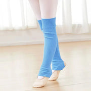 Ballet Leg Warmers Dance for Girls Knitted Stirrup Long Leg Socks Suit Yoga, Gym, and Fitness - DancerInn Blue / L