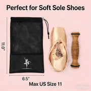 Pointe Shoe Bag - Breathable Mesh Canvas Drawstring Ballet Shoe Bag, Dance Bag for Shoes - DancerInn  Kids Dance Accessories