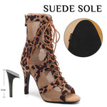 Leopard Print High Heel Sandals - Women's Dance Heels Shoes for Latin Jazz Tango Salsa Pole Dance - 32166730727607 - 32166730727607