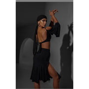 Off-Shoulder Latin Dance Tops for Women with Wide Sleeves Ergonomic Bra - DancerInn