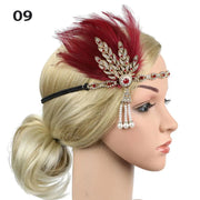 Flapper Feather Headband - 1920s Gatsby Dance Rhinestone Hair Accessories for Masquerades DancerInn