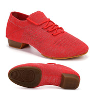 Dance Shoes for Jazz Dance Salsa Dance Shoes for Women Knitted Latin Ballroom Practice Shoes DancerInn