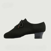 Ballroom Dance Practice Shoes - Soft Sole Breathable Canvas Lace-Up Latin Shoes for Men Salsa Tango Jazz Competition - DancerInn Oxford-11