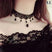 A1 - Gothic Choker Necklace - Vintage Black Collar Choker Necklace for Holiday Party Beaded Necklaces Jewelry