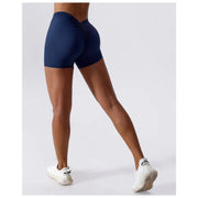 High Waist V-Back Scrunch Butt Yoga Shorts for Women Gym Cycling Fitness Activewear Tights - DancerInn