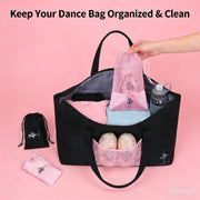 Pointe Shoe Bag - Breathable Mesh Canvas Drawstring Ballet Shoe Bag, Dance Bag for Shoes - DancerInn  Kids Dance Accessories