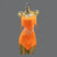 Orangeblau / XXS - Pailletten-Tanzkleid – Strassbesetztes, rückenfreies Trägertop mit Fransen für Damen, ideal für lateinamerikanische Musikstile wie Salsa und Bachata.