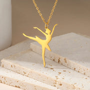 Gymnastic Jewelry & Ballet Jewelry for Ballerina Dancer Gymnast Gold Necklace Rhythmic Stainless Steel  Sport Jewelry - DancerInn 