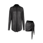 Latin Dance Outfits - Long Sleeve Two Piece Dance Sets for Samba, Rumba, Cha-Cha, and Bullfighting - DancerInn  - 33522324668599 - 33522324668599