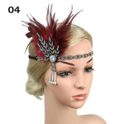 Flapper Feather Headband - 1920s Gatsby Dance Rhinestone Hair Accessories for Masquerades DancerInn