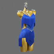 rhinestone backless camisole dance dress