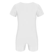 Boys Gymnastics Leotard - Short Sleeve Solid Color High Stretch Ballet Leotards for Girl and Boy - DancerInn 