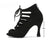 Schwarzer 9 cm Absatz / US 3.5 - Lateinamerikanische Tanzschuhe mit Absatz – Wildledersohlenschuhe für Damen, hoch geschnitten für Salsa, Tango, Rumba und Bachata