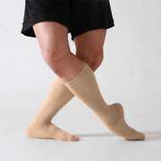 Dancer Socks for Mens Pilates Socks Non-Slip Cotton Elastic Mid-Calf Dancing Socks for Yoga, Fitness, Ballet, Modern Dance - DancerInn Gold-A-One-Size