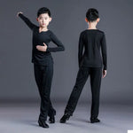 Boys Dance Costumes Suits - Black & White V-Neck Latin Ballroom Tango Salsa Outfits for Kids - DancerInn  - 33427701694647 - 33427701694647