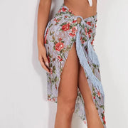 Women's Split Fringe Latin Dance Skirt with Handcrafted Round Waist Ring and 3D Mermaid Cut - DancerInn