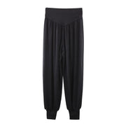 Girls Wide Leg Pants - Black Kids Harem Pants with High Elastic Waist Soft Comfortable Breathable Cotton for Dance Yoga & Sports - DancerInn