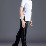 Boys Dance Costumes Suits - Black & White V-Neck Latin Ballroom Tango Salsa Outfits for Kids - DancerInn 