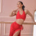 Red / XS - Dance Bra Tops - Stretchy Halter Neck Crop Top with Pad, Open Back for Latin, Samba, Cha-Cha, Rumba