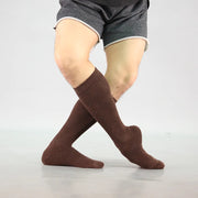 Dancer Socks for Mens Pilates Socks Non-Slip Cotton Elastic Mid-Calf Dancing Socks for Yoga, Fitness, Ballet, Modern Dance - DancerInn Coffee-B-One-Size