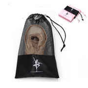 Pointe Shoe Bag - Breathable Mesh Canvas Drawstring Ballet Shoe Bag, Dance Bag for Shoes - DancerInn Black / Mesh Kids Dance Accessories