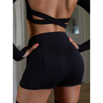 High-Waisted Slimming Latin Dance Shorts for Women with Tummy Control and Hip Pads - DancerInn - 29564433891511 - 29564433891511