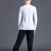 Boys Dance Costumes Suits - Black & White V-Neck Latin Ballroom Tango Salsa Outfits for Kids - DancerInn 