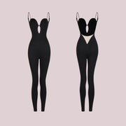 Unitard Dance Costumes - Black Leotard Dance Latin Camisole Jumpsuit with Built-In Bra for Salsa Rumba Tango - DancerInn   Women Dance Unitards