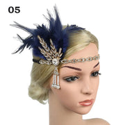 Flapper Feather Headband - 1920s Gatsby Dance Rhinestone Hair Accessories for Masquerades DancerInn