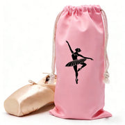 Pointe Shoe Bag - Breathable Mesh Canvas Drawstring Ballet Shoe Bag, Dance Bag for Shoes - DancerInn Pink / Canvas Kids Dance Accessories