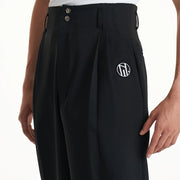 Mens Latin Ballroom Pants - Black Dance Pants with Drawstring Design for Practice & Competition - DancerInn 
