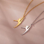 Gymnastic Jewelry & Ballet Jewelry for Ballerina Dancer Gymnast Gold Necklace Rhythmic Stainless Steel  Sport Jewelry - DancerInn 