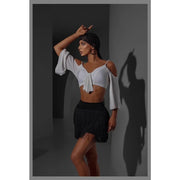 Women High Waist Lush Fringe Latin Dance Wear Mini Dance Skirts - DancerInn