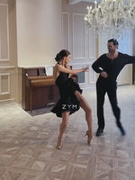 Ballroom and Latin Dance Dresses with Leopard & Black Color Built-In Underwear for Salsa Samba Rumba - 34180846780599 - 34180846780599